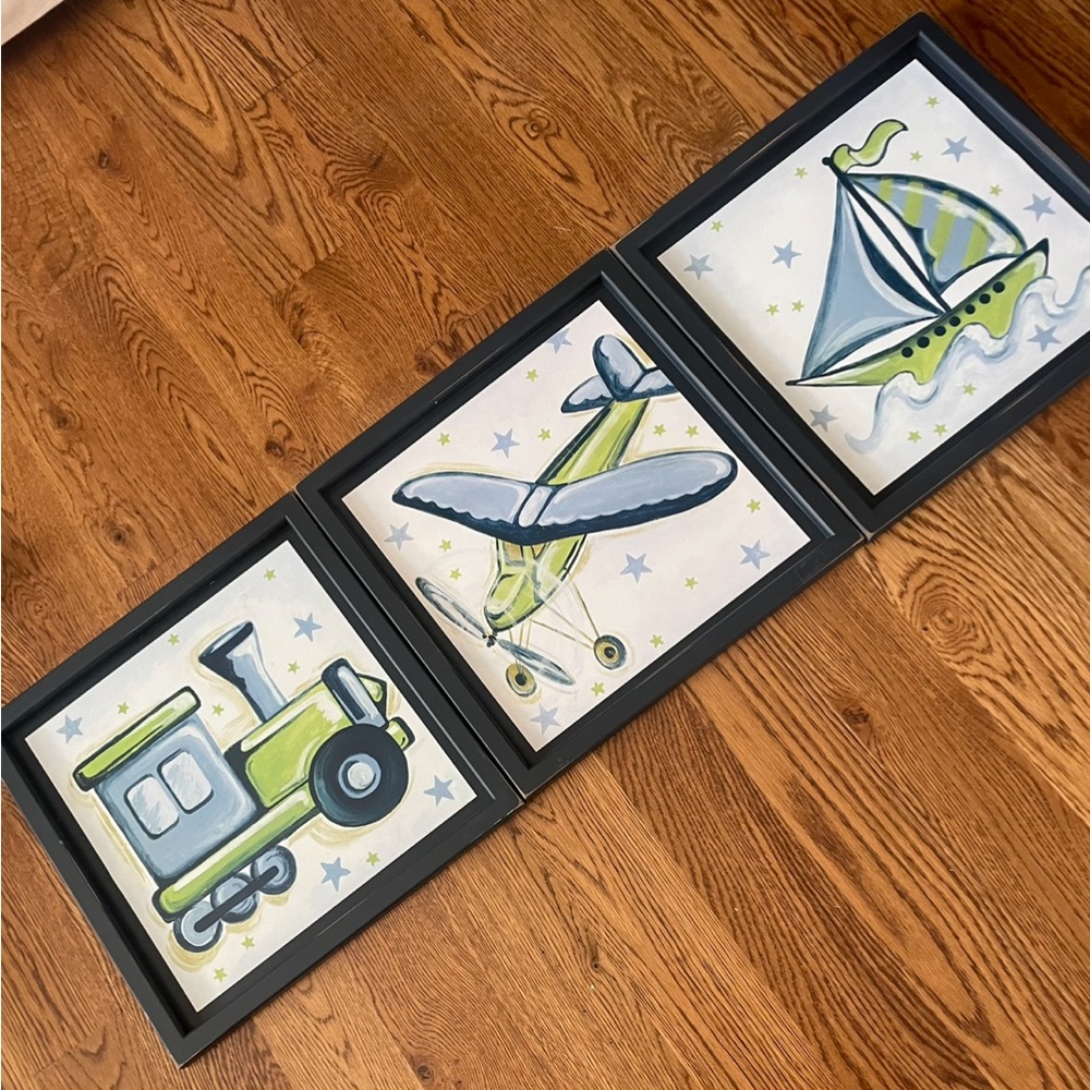 Trio of kids wall art